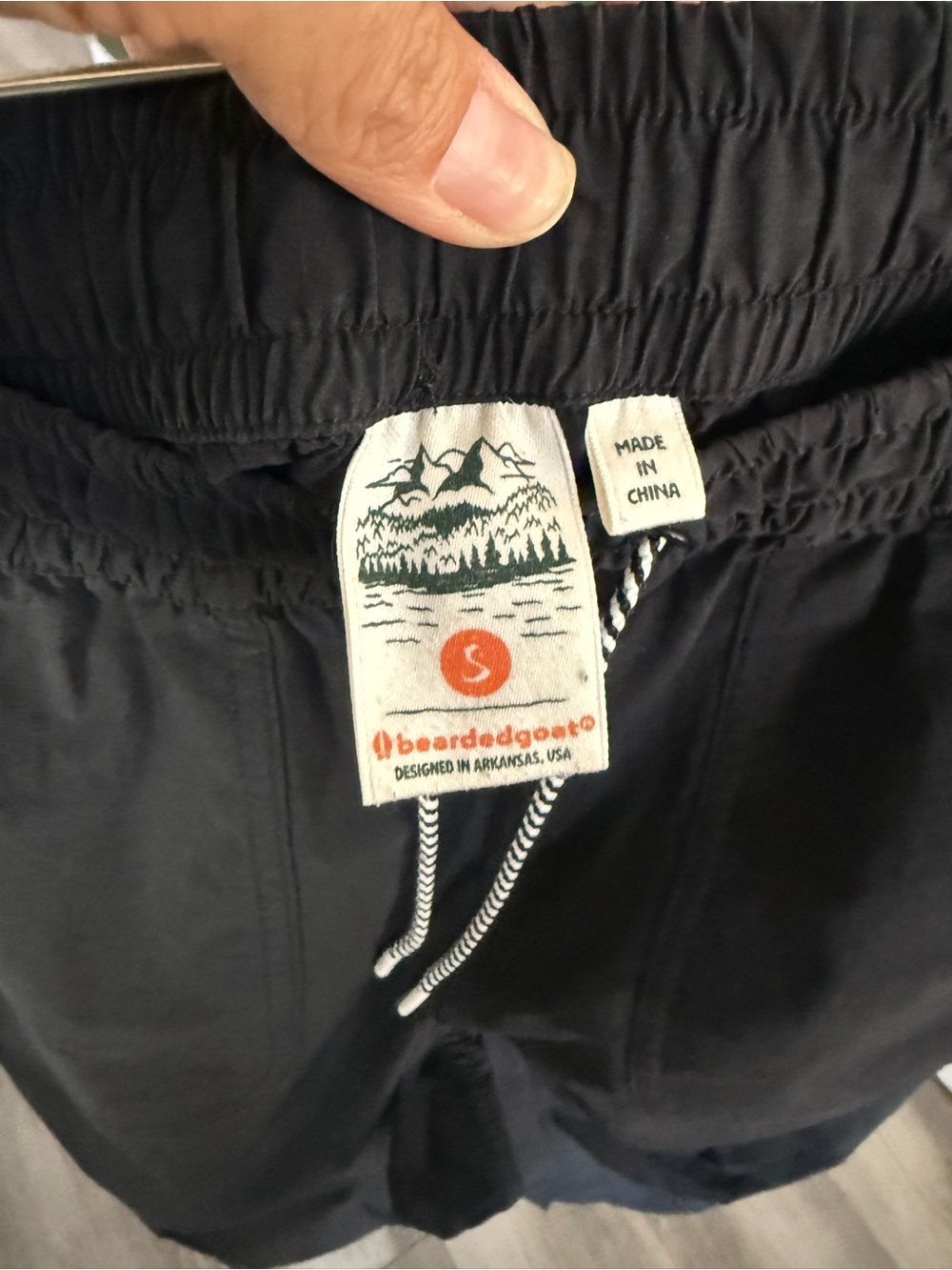 Black Women's Elastic Waist Track Pants with Drawstring - Picture 4 of 4